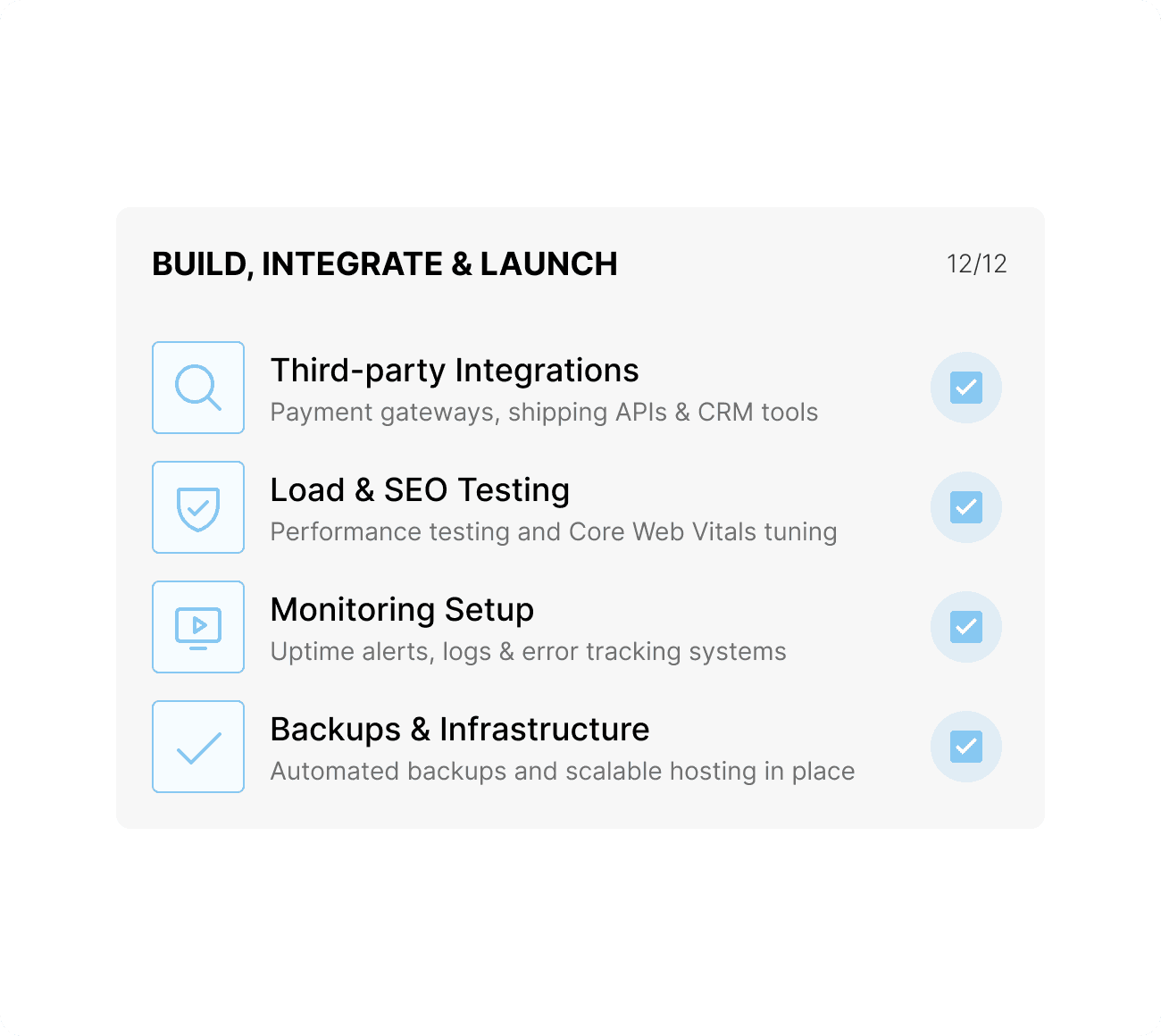 4. Build, integrate & launch